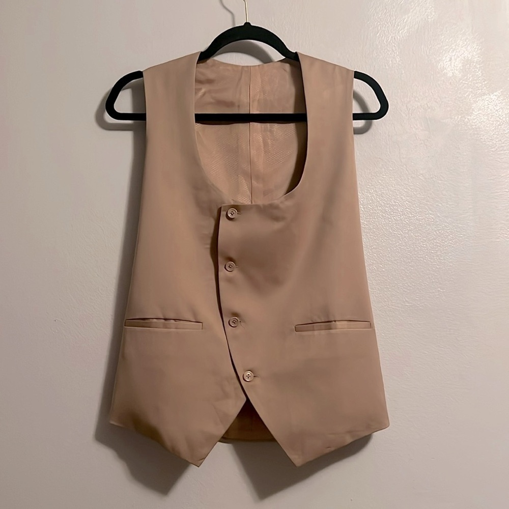 Tan/brown mocha mousse sleeves blazer - Vest with Buttons SZ M